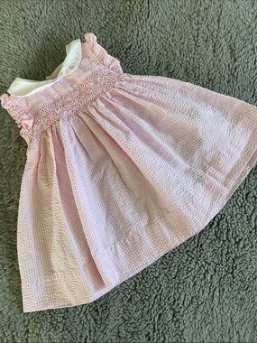 Carter’s Pink Smocked Girls' Formal Party Dress with White Collar Sz 6M